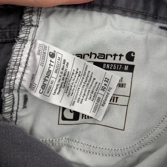 Carhartt Jeans Mens Size 30 Gray Rugged Flex Canvas 5 Pocket Work Pant Relaxed - Picture 10 of 13